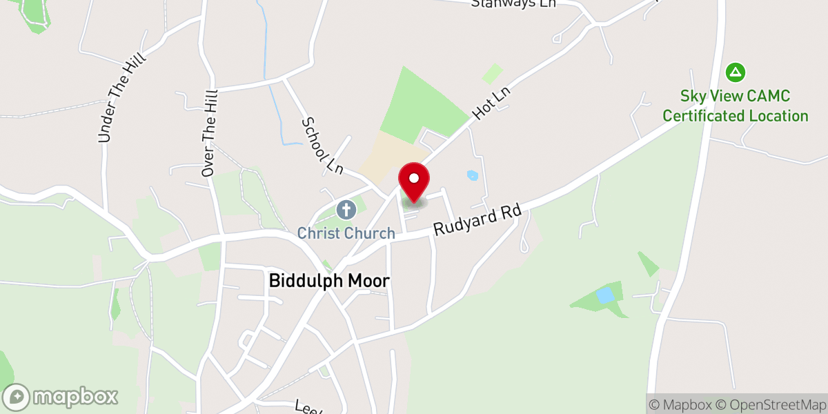 Map showing location of New Road Methodist Church