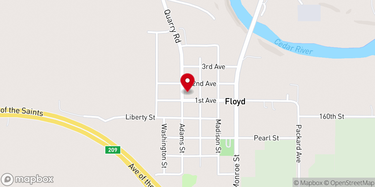 Map showing location of Grace United Methodist Church