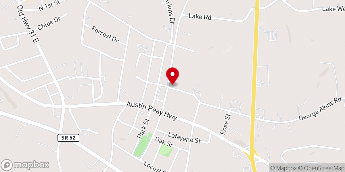 Map showing location of Glory Way Missionary Baptist Church