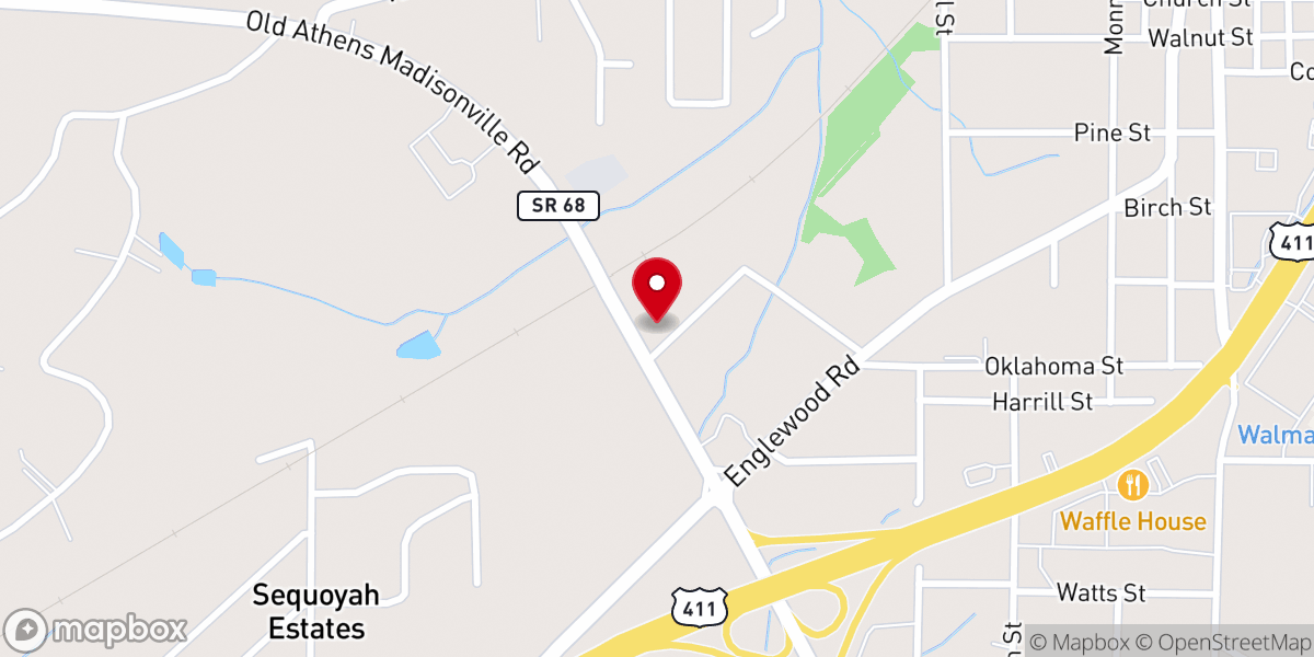 Map showing location of Sweetwater Baptist Association
