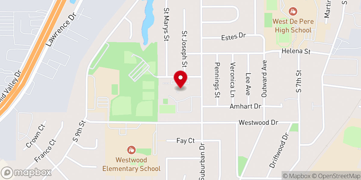 Map showing location of Our Lady of Lourdes Catholic Parish