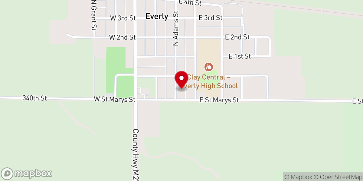 Map showing location of United Methodist Church Parsonage