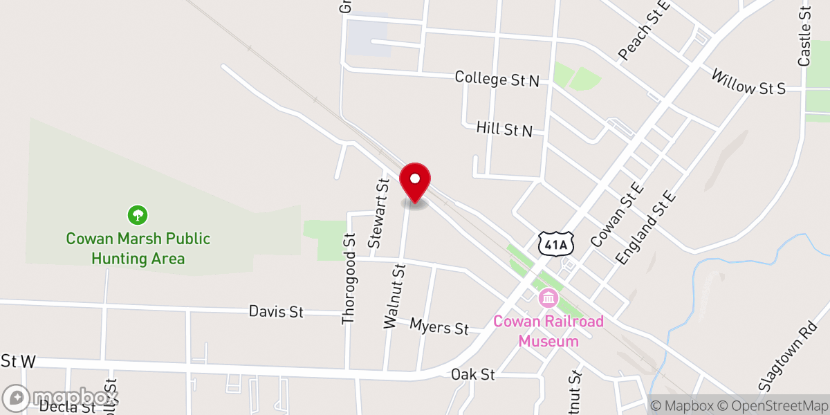 Map showing location of Mt Sinai Missionary Baptist Church