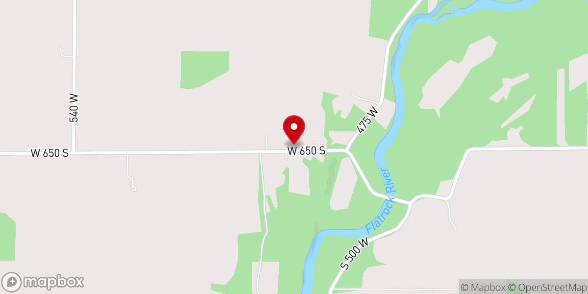 Map showing location of Big Flatrock Christian Church