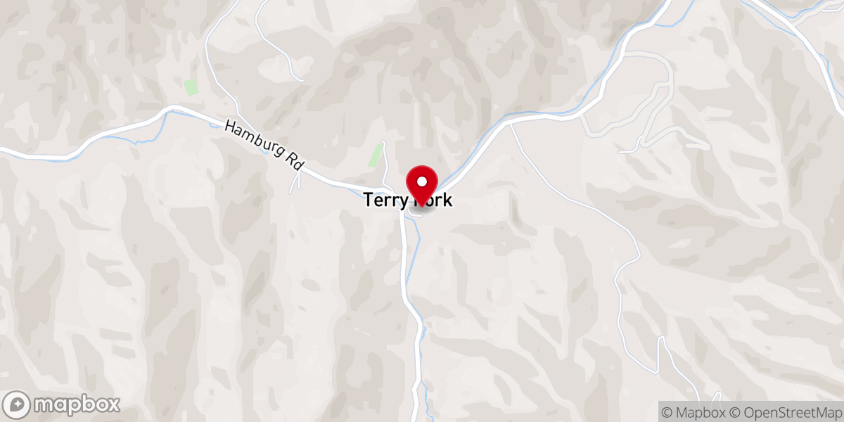 Map showing location of Terry's Fork FWB Church