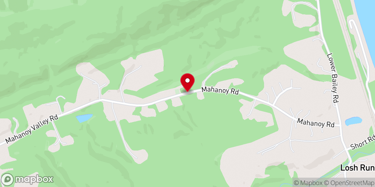 Map showing location of Mahanoy Union Church