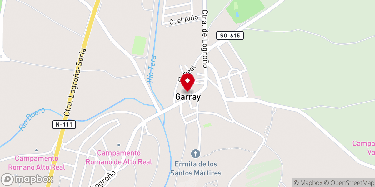 Map showing location of Iglesia de San Juan Bautista