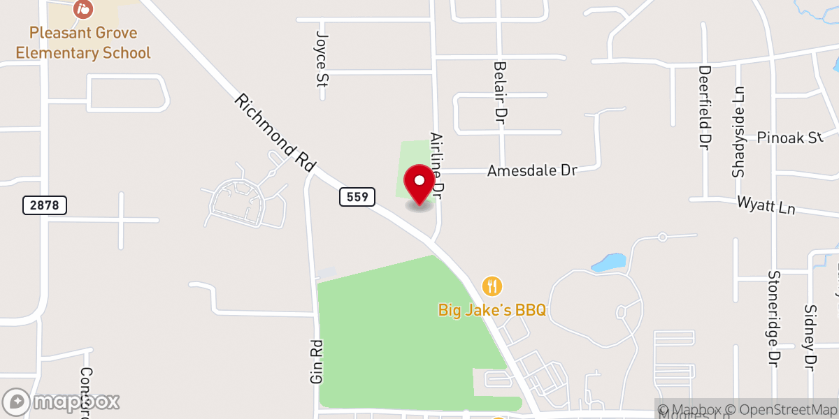 Map showing location of Northwood Presbyterian Church
