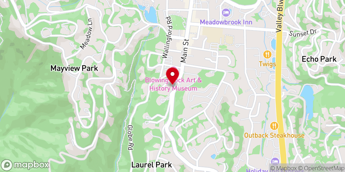 Map showing location of Blowing Rock Methodist Church -summer only