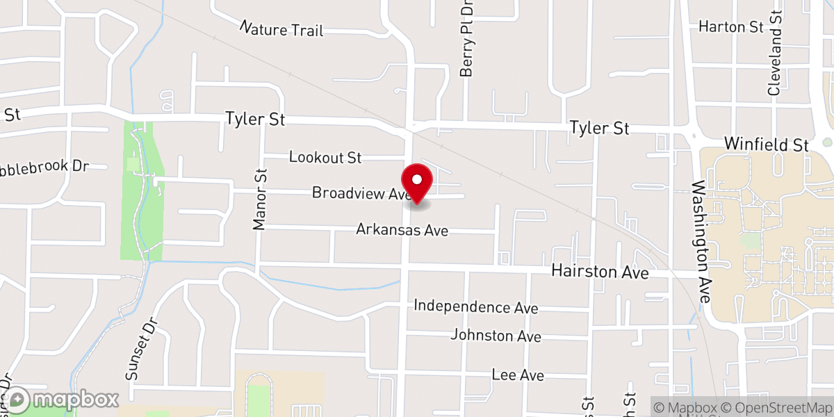 Map showing location of First Christian Church Disciples of Christ