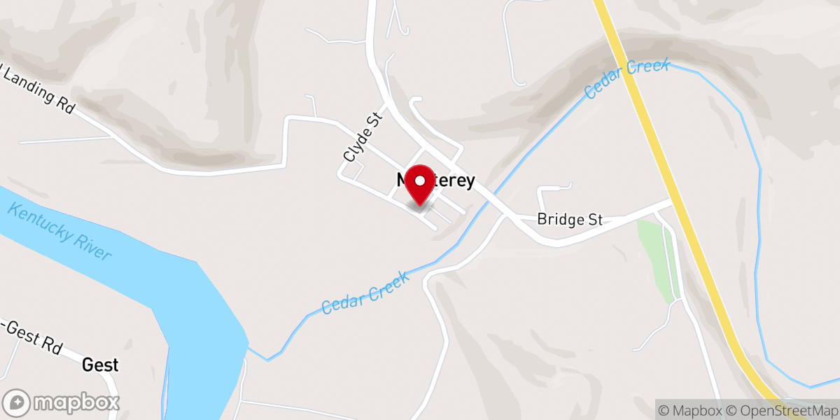 Map showing location of Monterey Christian Church