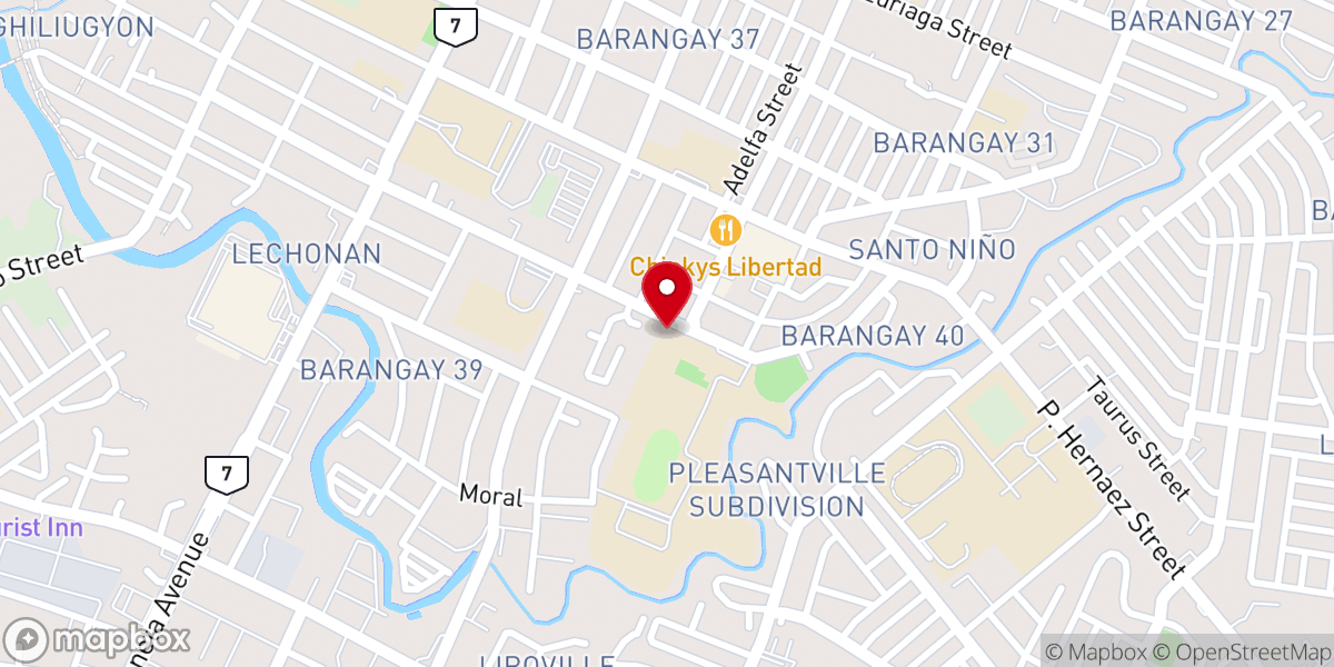 Map showing location of Oratory of St. Nicholas of Tolentine