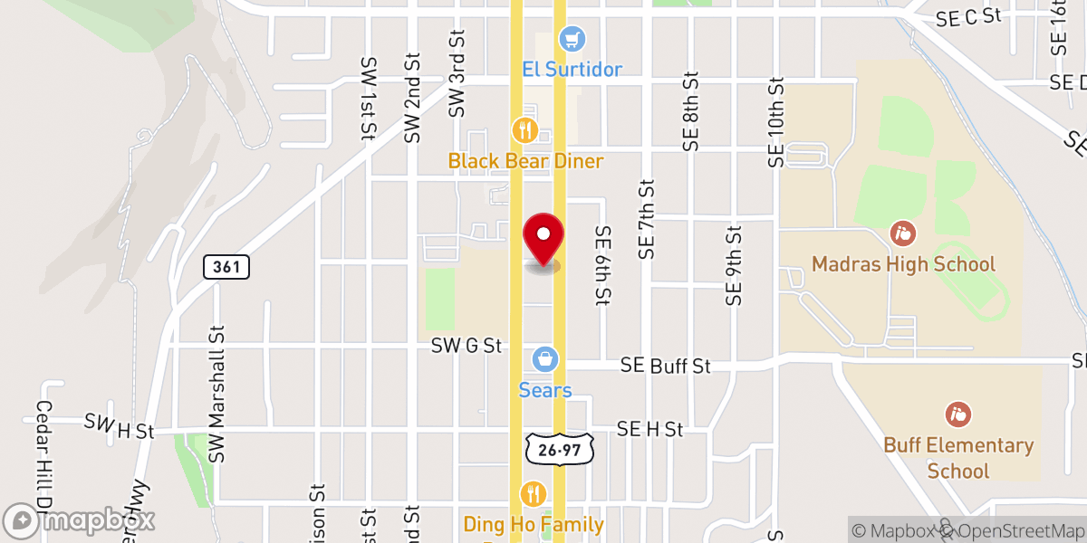 Map showing location of Madras Reformed Church