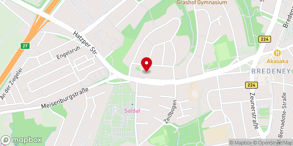 Map showing location of Kirche Heierbusch - Evangelische Kirchengemeinde Essen-Bredeney