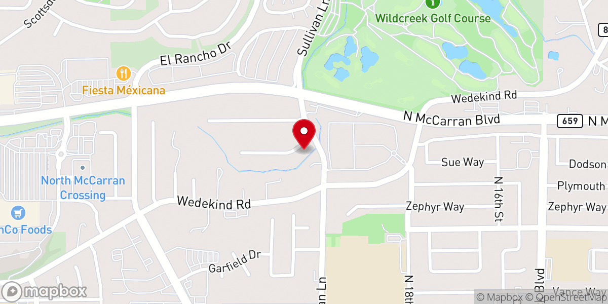 Map showing location of Reno Young Nak Korean Presbyterian Church