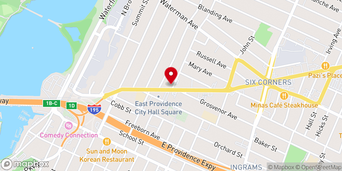 Map showing location of East Bay Baptist Church