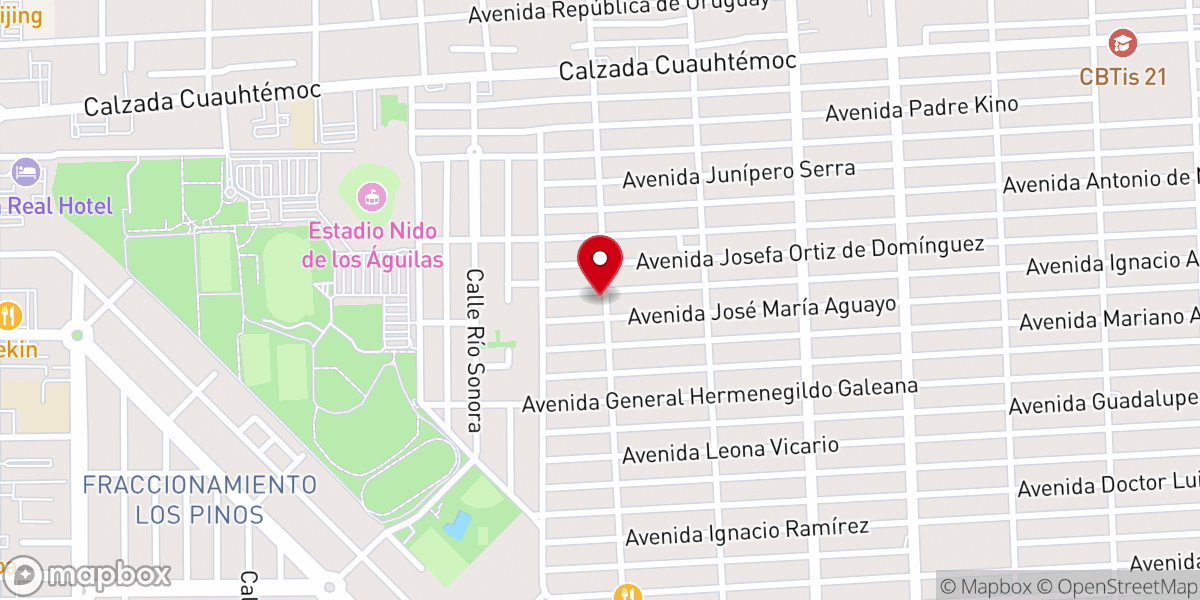 Map showing location of Nuestra Señora del Carmen