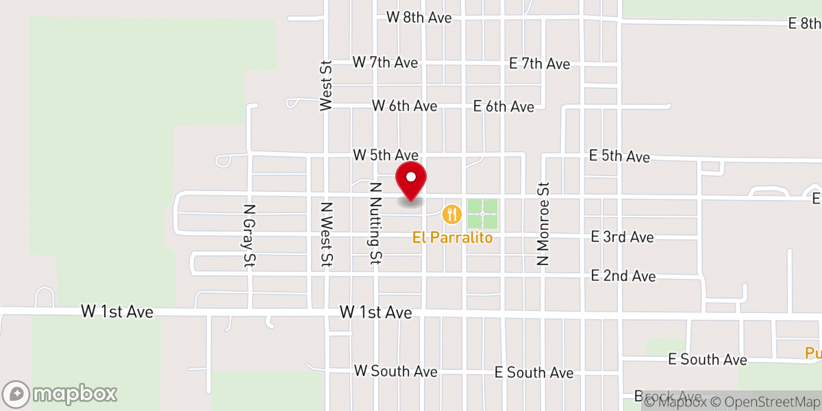 Map showing location of First Baptist Church