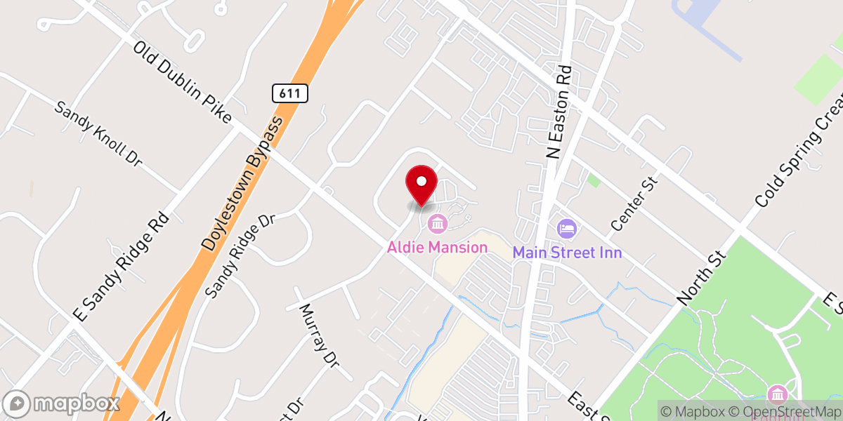 Map showing location of Aldie Mansion