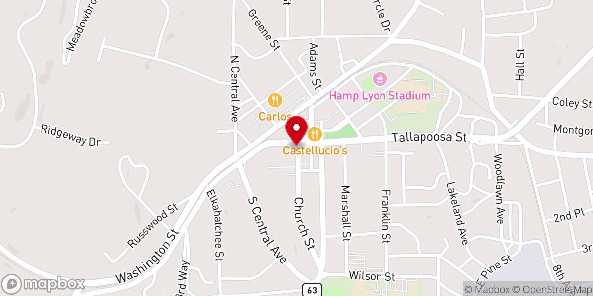 Map showing location of First Baptist Church Early Learning Center