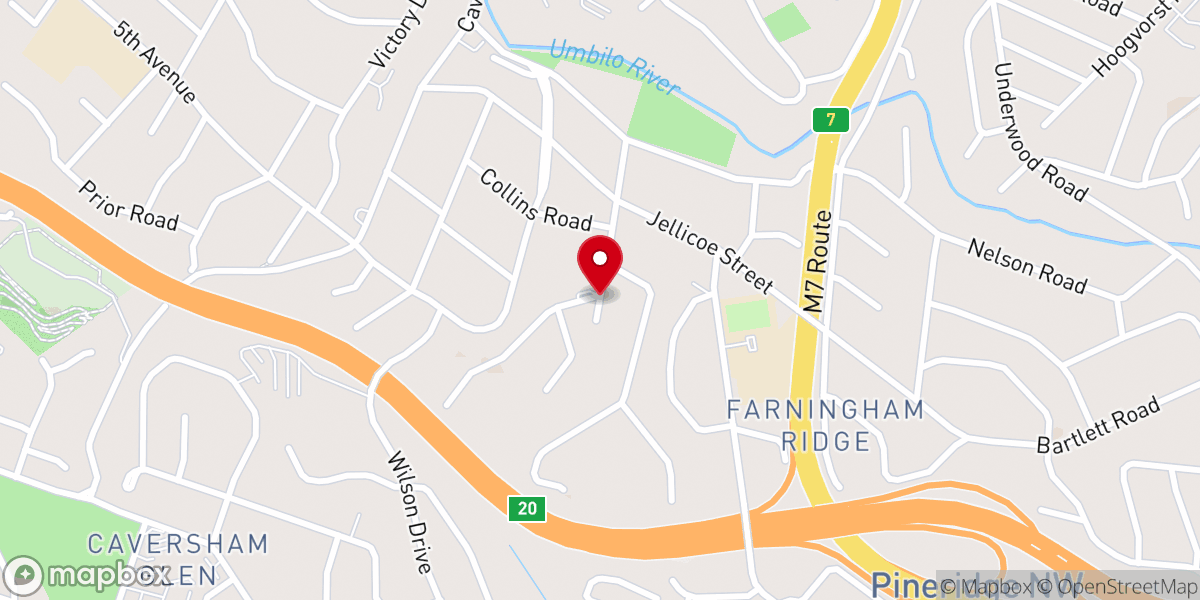 Map showing location of Pinetown Seventh-day Adventist Church