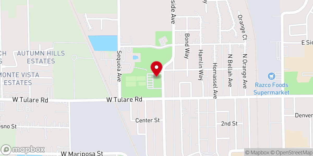 Map showing location of Lindsay-Strathmore Memorial