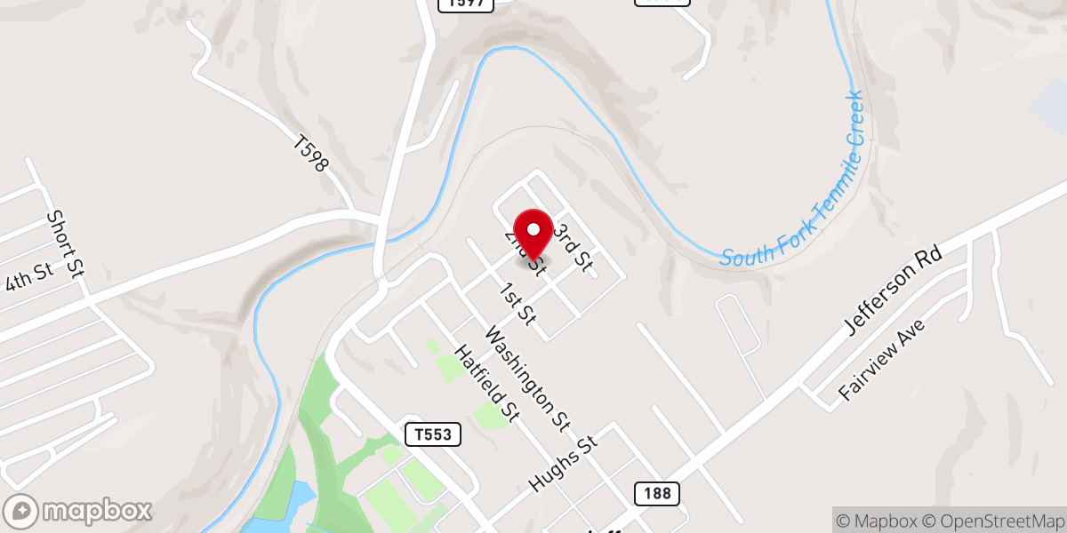 Map showing location of Little Lion Baptist Church