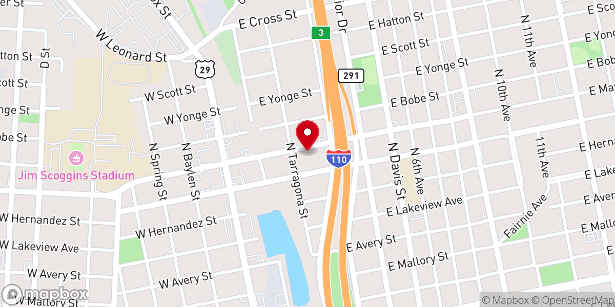 Map showing location of Allen Chapel African Methodist Episcopal Church
