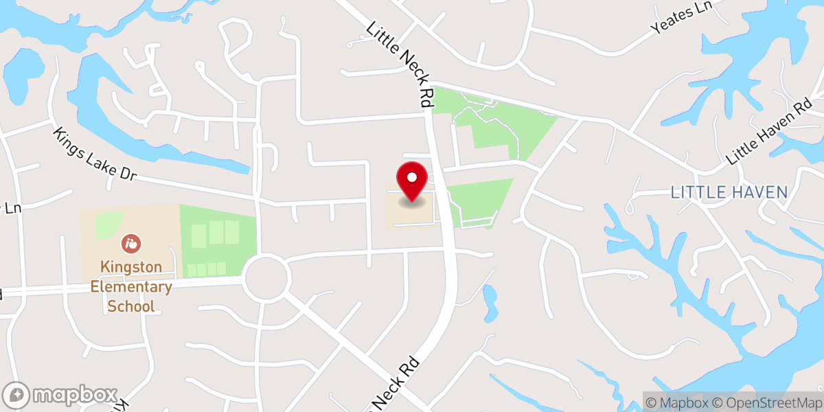 Map showing location of Kings Grant Baptist Church
