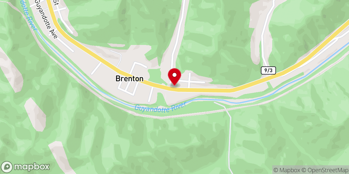 Map showing location of Brenton Baptist Church