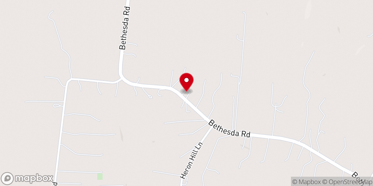 Map showing location of Bethesda United Methodist Church