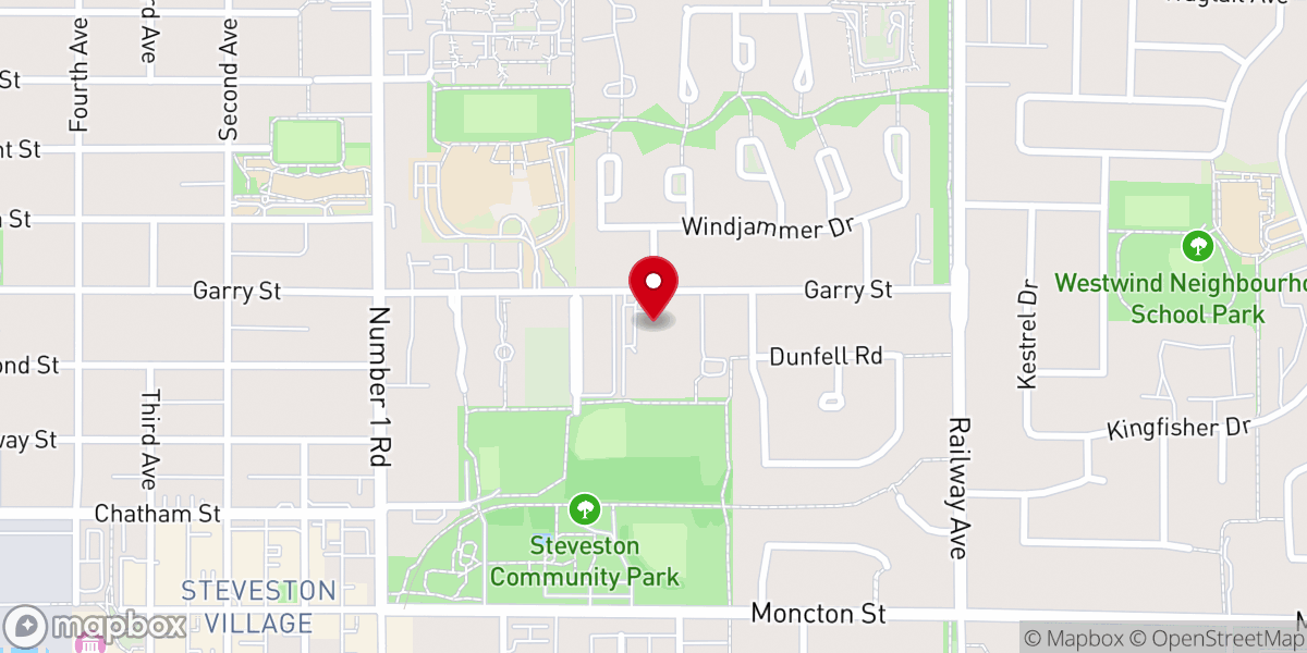 Map showing location of Steveston Buddhist Temple