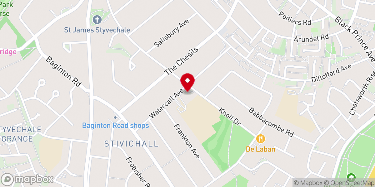 Map showing location of St Thomas More R C Church