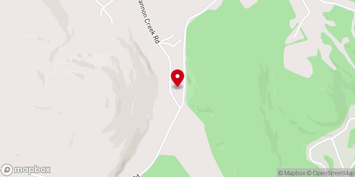Map showing location of Shannon Creek Baptist Church
