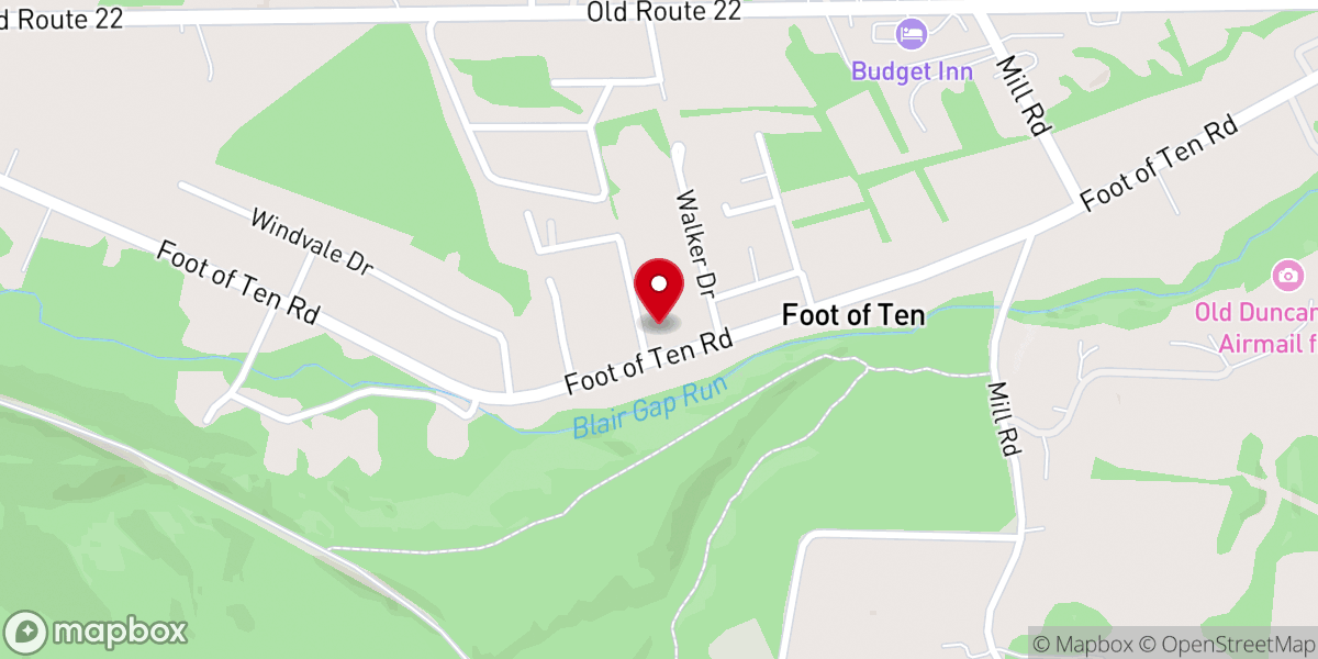 Map showing location of Foot of Ten Independent Baptist Church