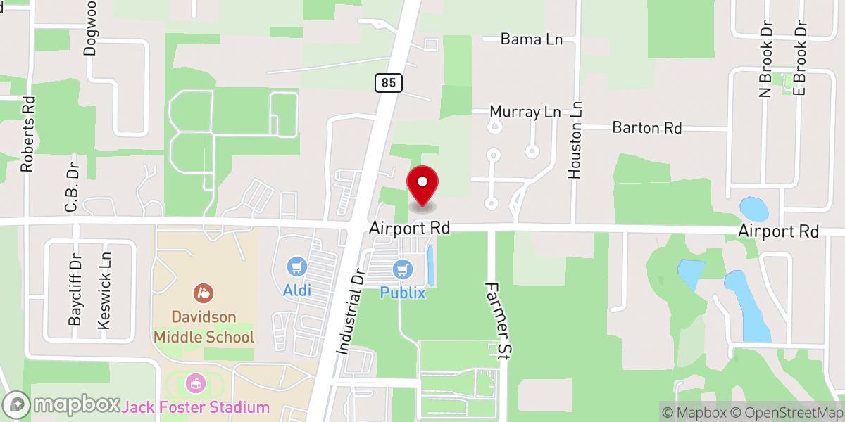 Map showing location of Airport Road Church of Christ