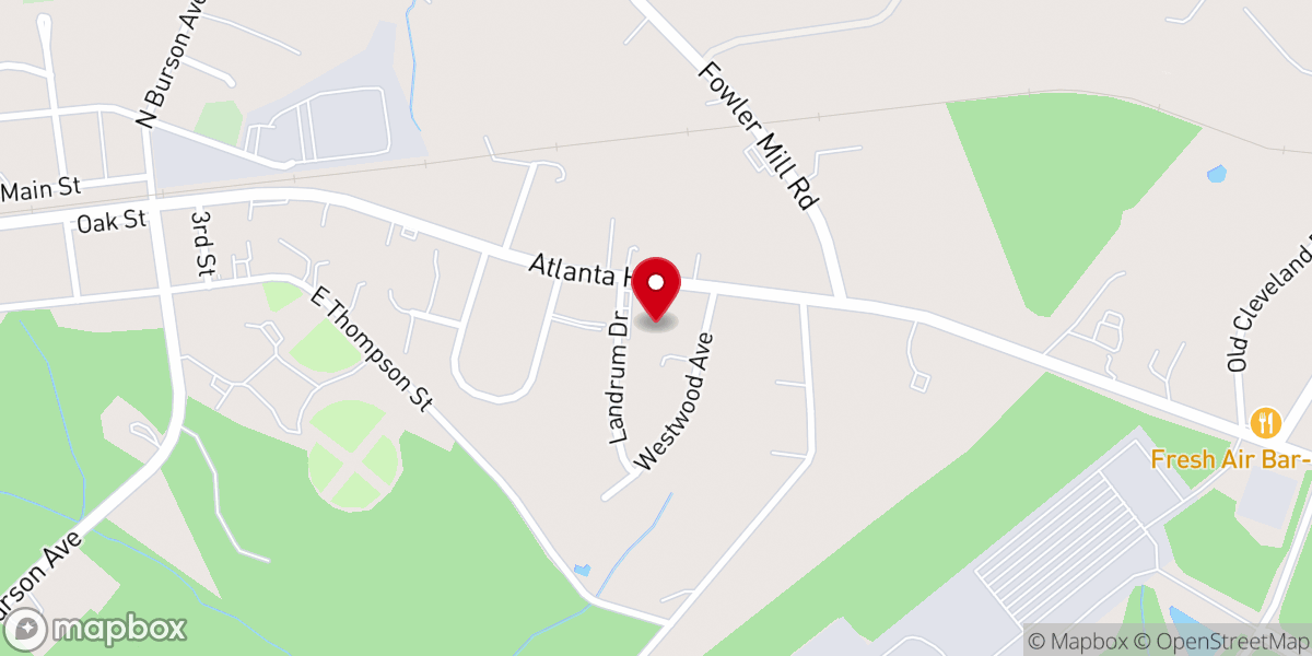 Map showing location of Bogart United Methodist Church