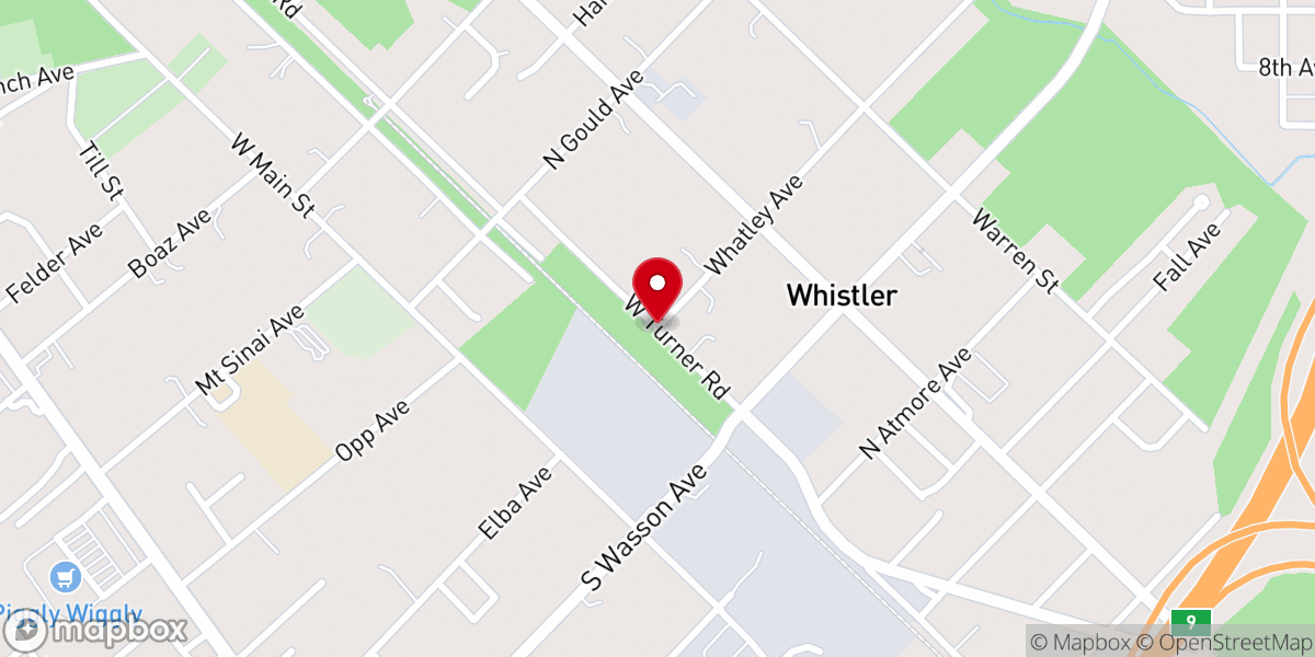 Map showing location of Whatley Independent Church of God
