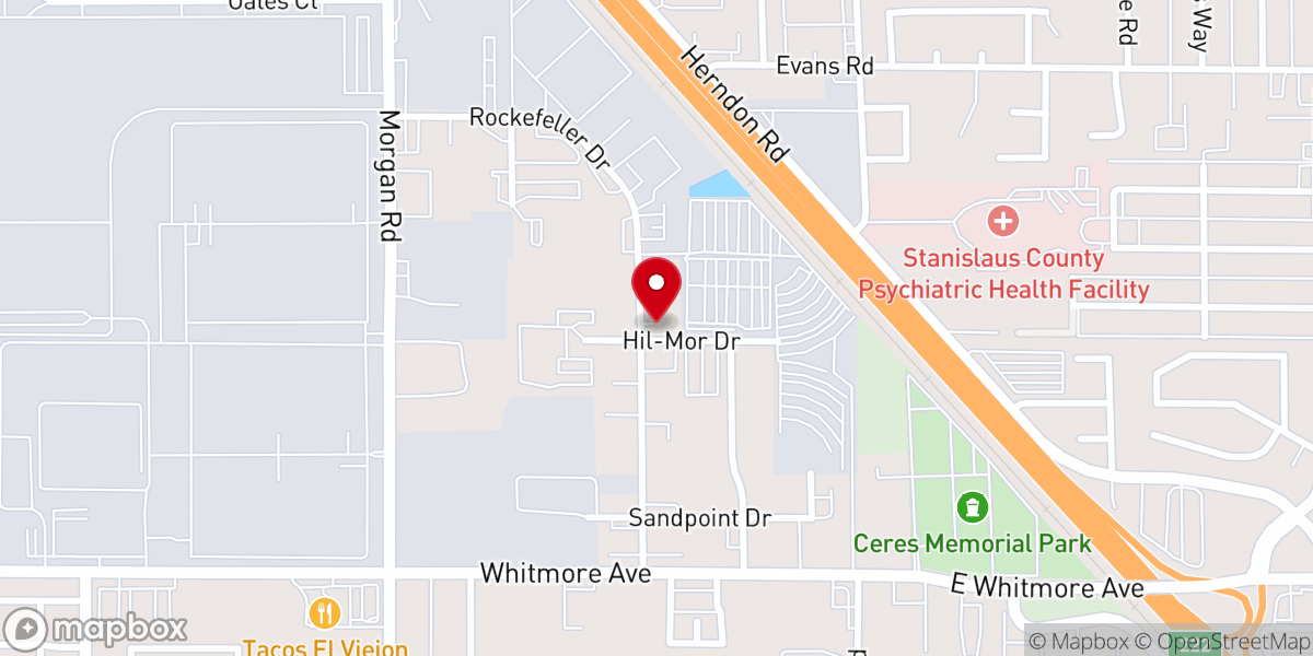 Map showing location of Anderson's Towing