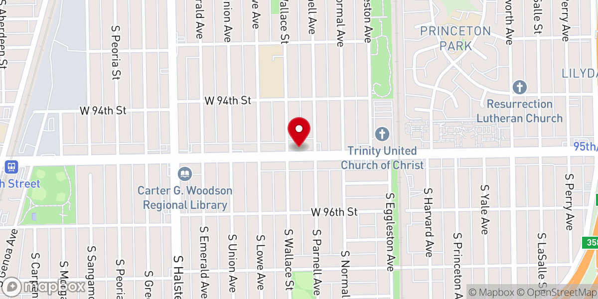 Map showing location of Trinity United Church Child