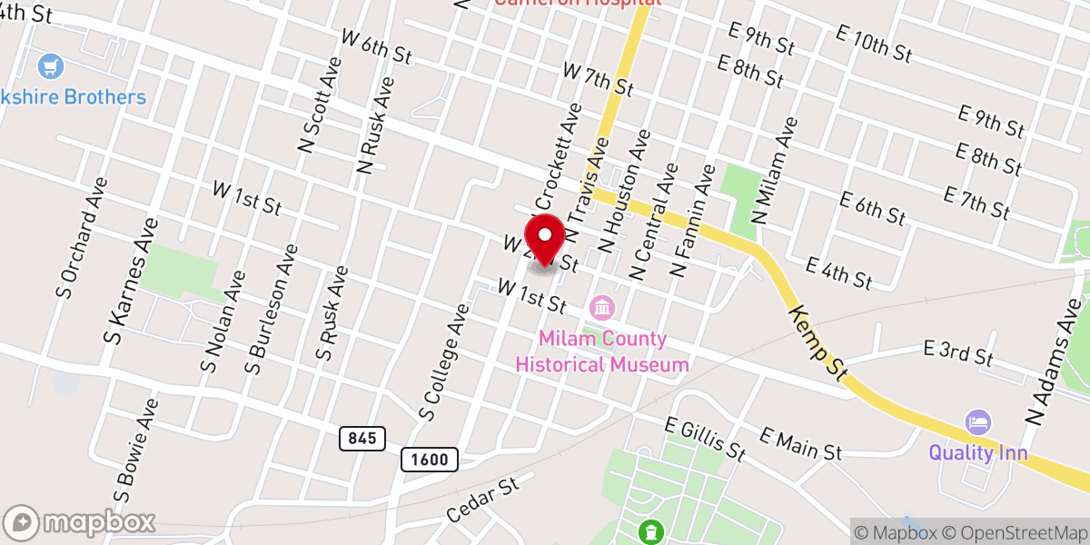Map showing location of First Methodist Church Family Life Center & Offices