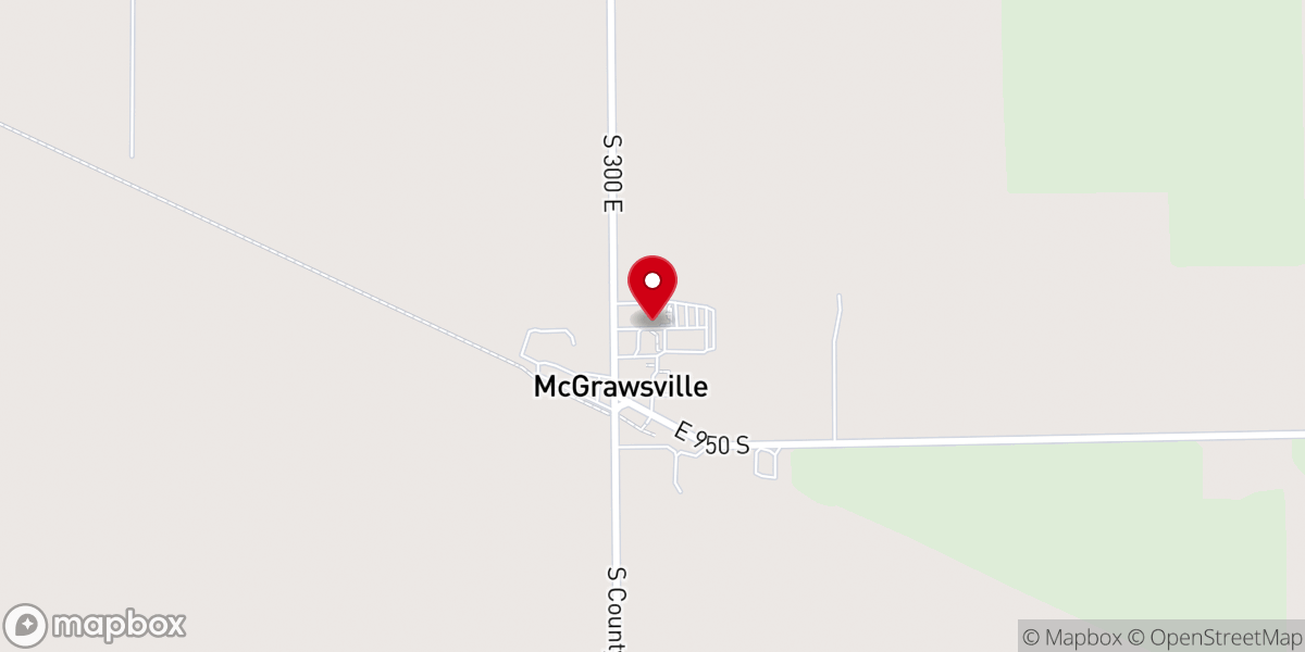Map showing location of McGrawsville Community Church