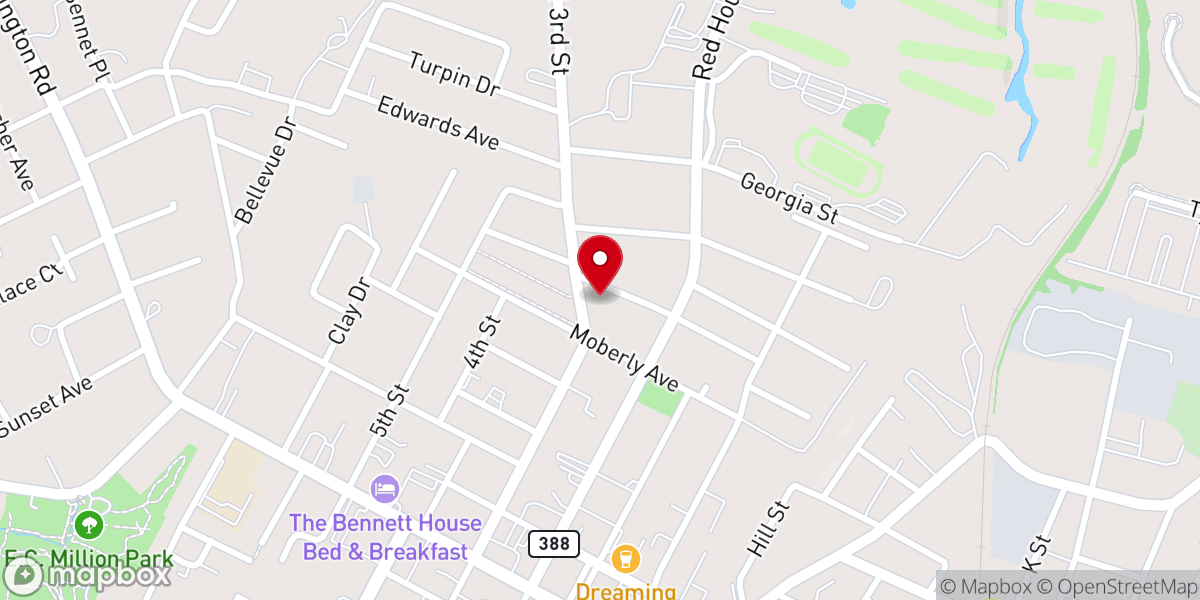 Map showing location of Broadway Baptist Church
