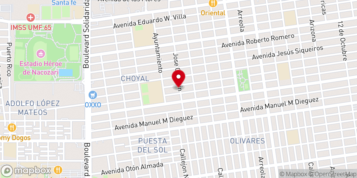 Map showing location of Verdad y Vida Iglesia Metodista Libre