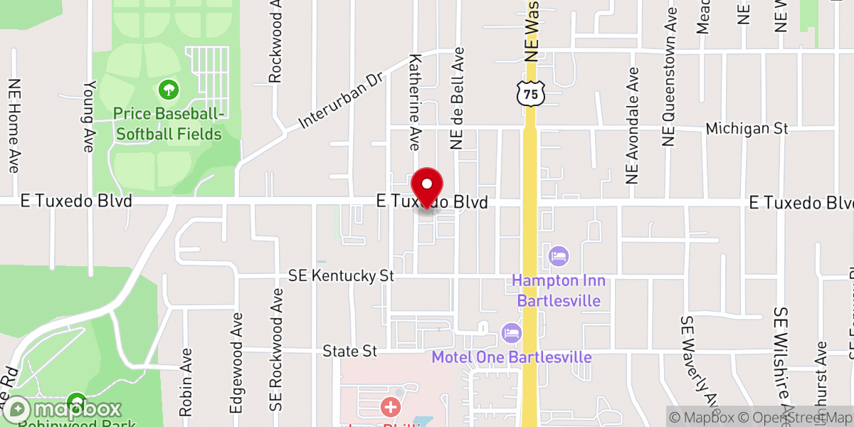 Map showing location of Tuxedo Church