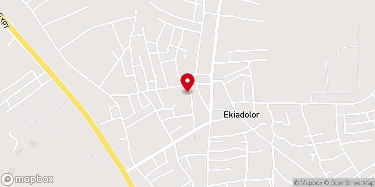 Map showing location of St Matthews' Anglican Church Ekiadolor