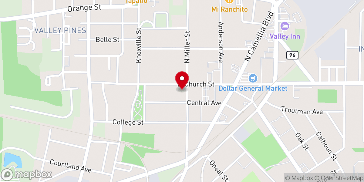 Map showing location of First Methodist Church