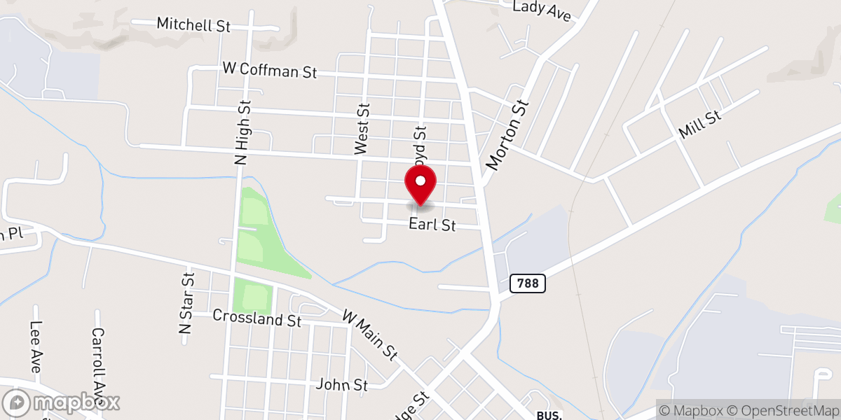 Map showing location of Pilgrim Holiness Church
