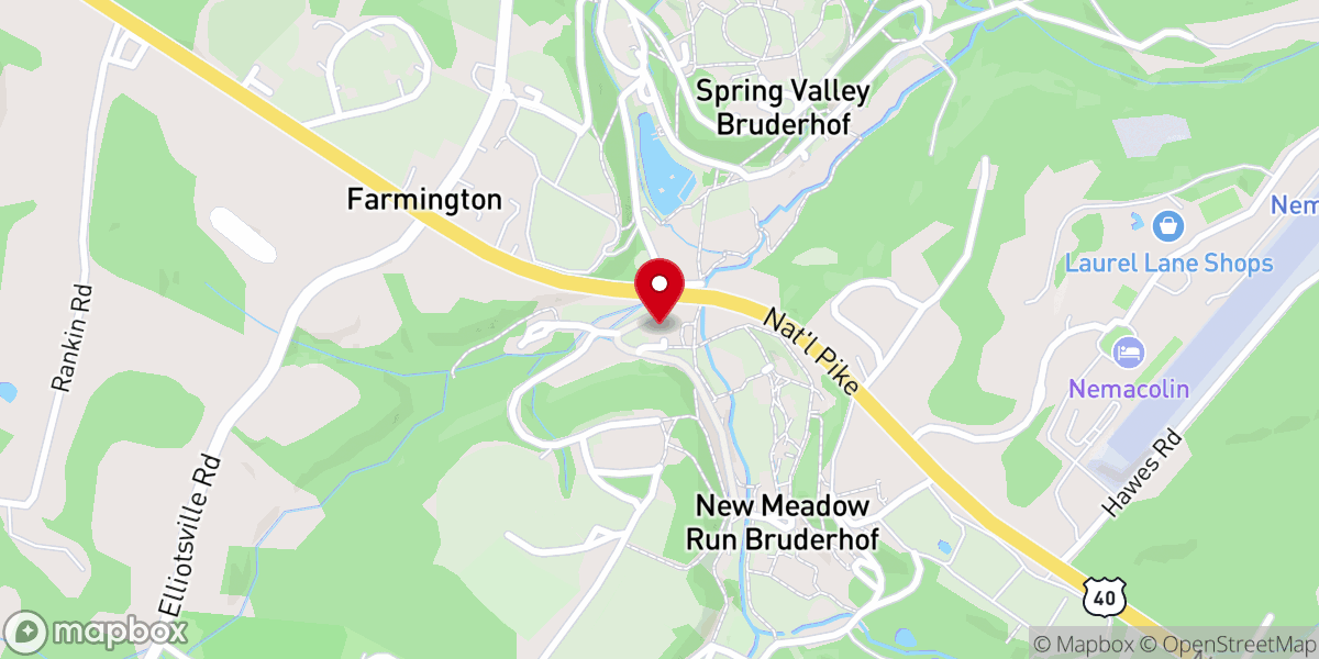 Map showing location of New Meadow Run Bruderhof Community