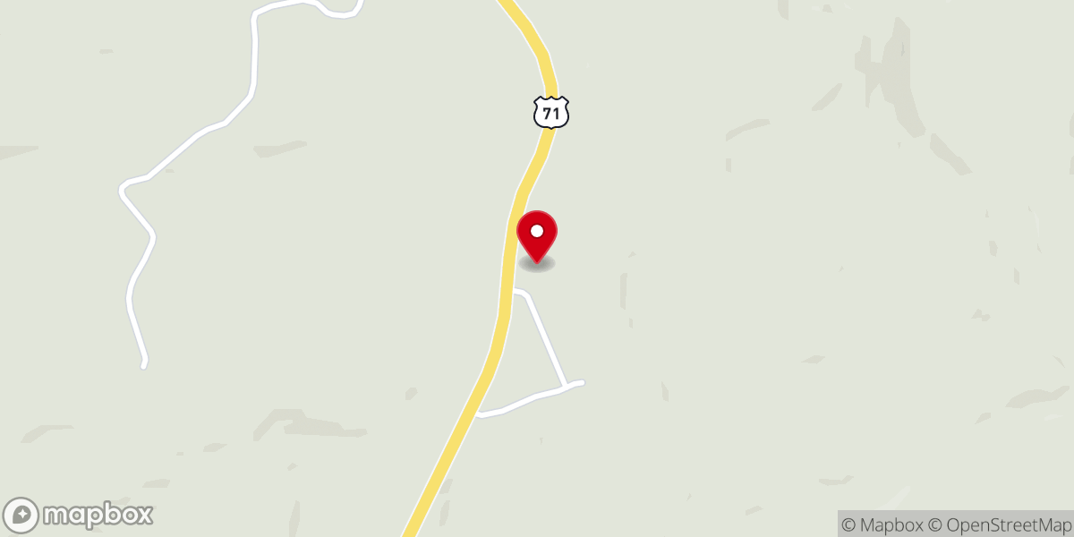 Map showing location of Ouachita Mountains Missionary Baptist Church